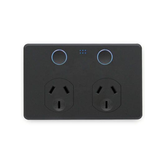Deta Matte Black Grid Connect Smart Double Touch Power Point
