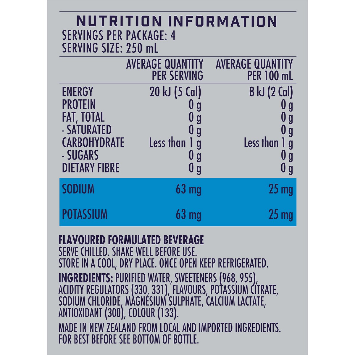Maximus Zero Sugar Sports Drink Blue 1L