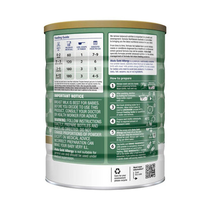 Alula Gold Allergy 0-12 Months Infant Formula - 800g