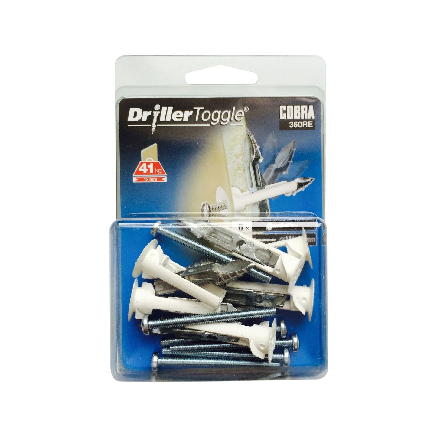 Cobra Driller Toggle Anchor Screws - 4 x 50mm - 6 Pack