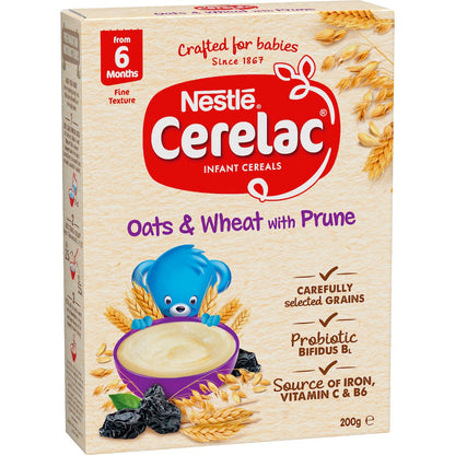 Nestle Cerelac Baby Cereal Oats & Wheat With Prune 6m+ 200g
