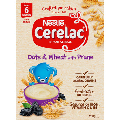 Nestle Cerelac Baby Cereal Oats & Wheat With Prune 6m+ 200g