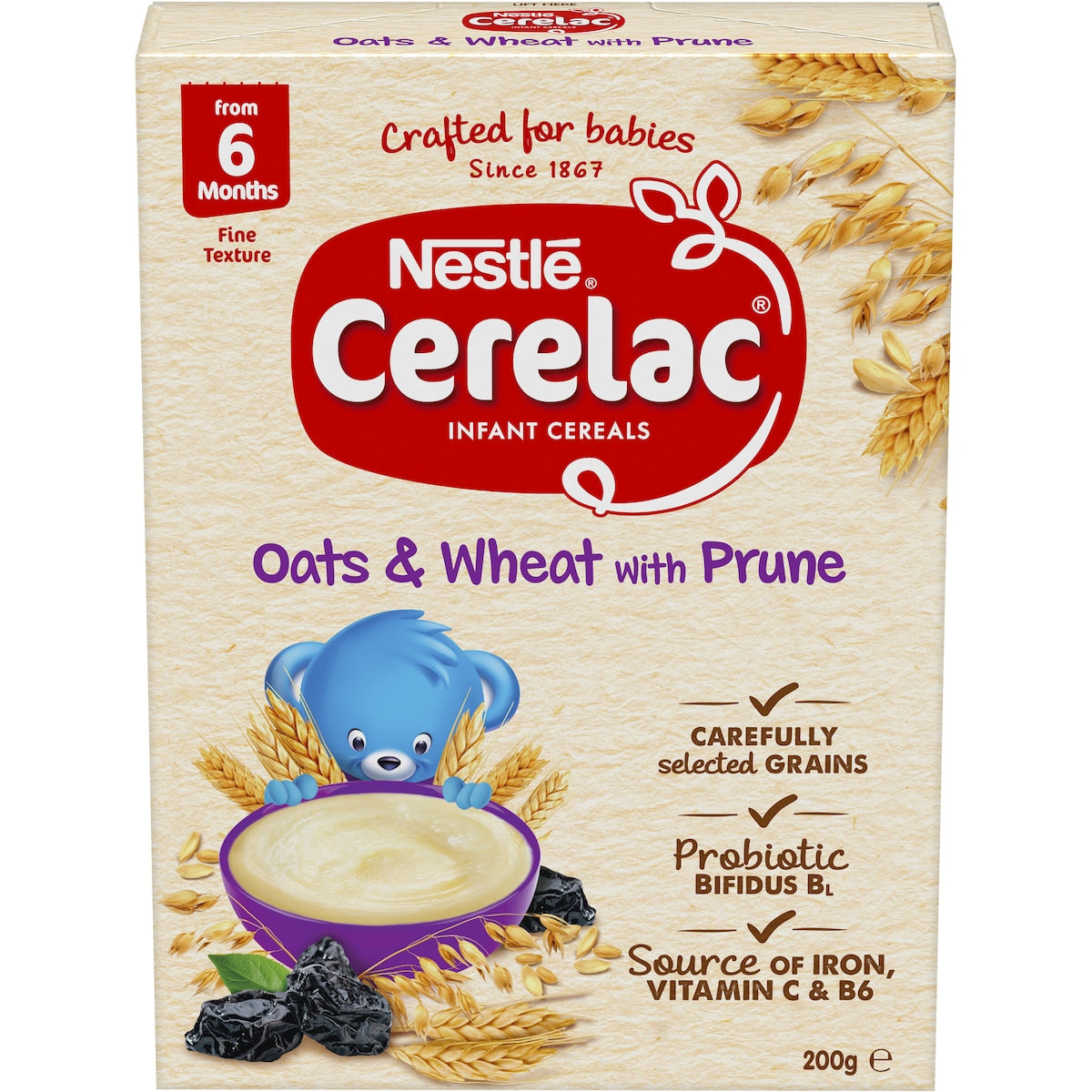 Nestle Cerelac Baby Cereal Oats & Wheat With Prune 6m+ 200g