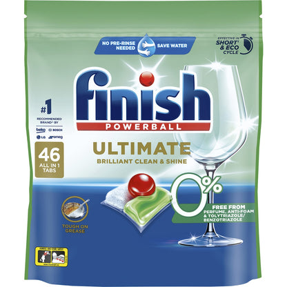Finish Ultimate 0% Dishwashing Tablets 46 Pack