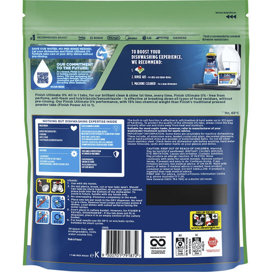 Finish Ultimate 0% Free From Dishwasher Tablets 46 pack