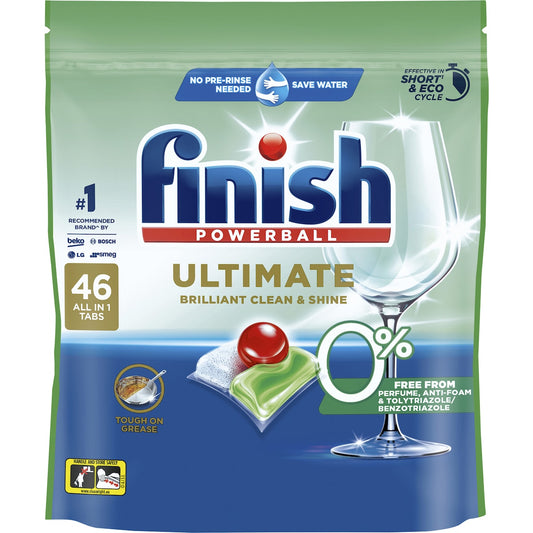 Finish Ultimate 0% Free From Dishwasher Tablets 46 pack