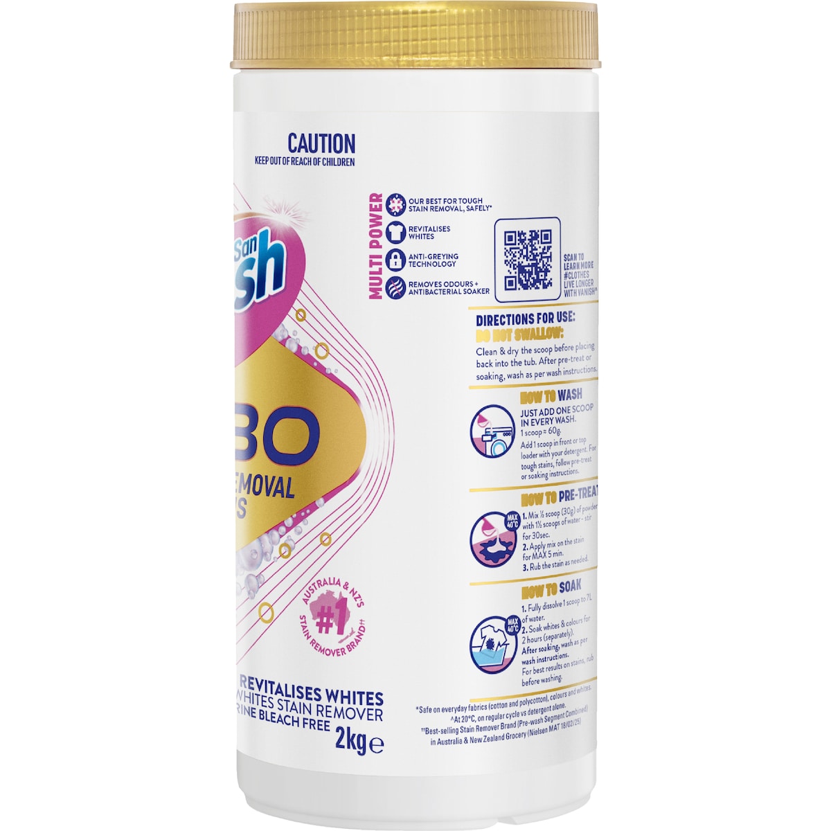 Vanish Gold Pro Turbo White Stain Remover Powder 2kg