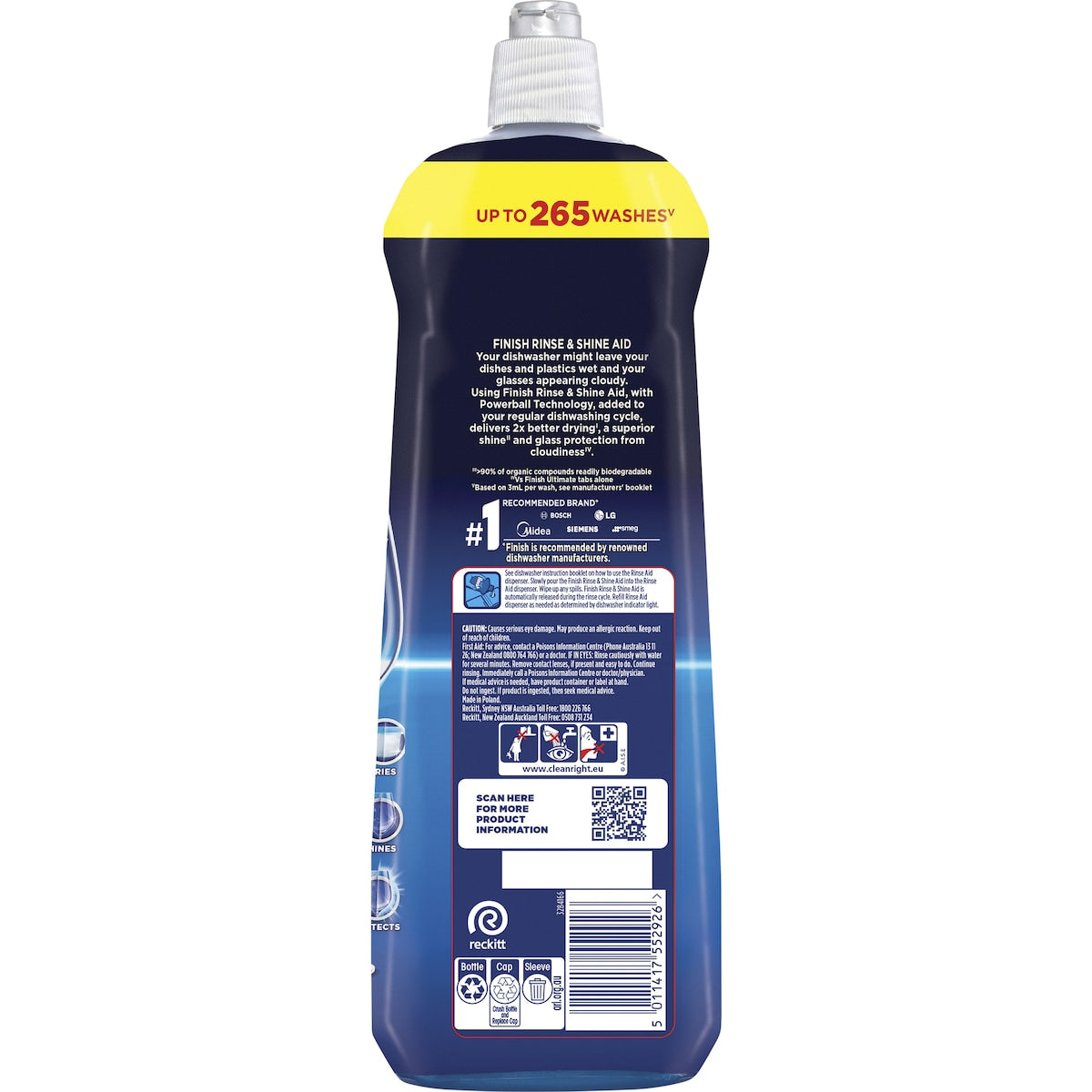 Finish Rinse & Shine Aid Wet Dishes 800mL