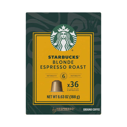 Starbucks By Nespresso Compatible Capsules Blonde Espresso - 36 pack