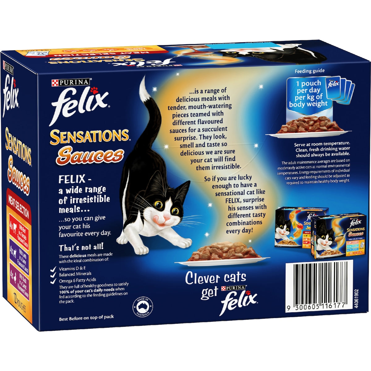 Felix Sensations Sauces Meat Selection Wet Cat Food 85g X 12 Pack