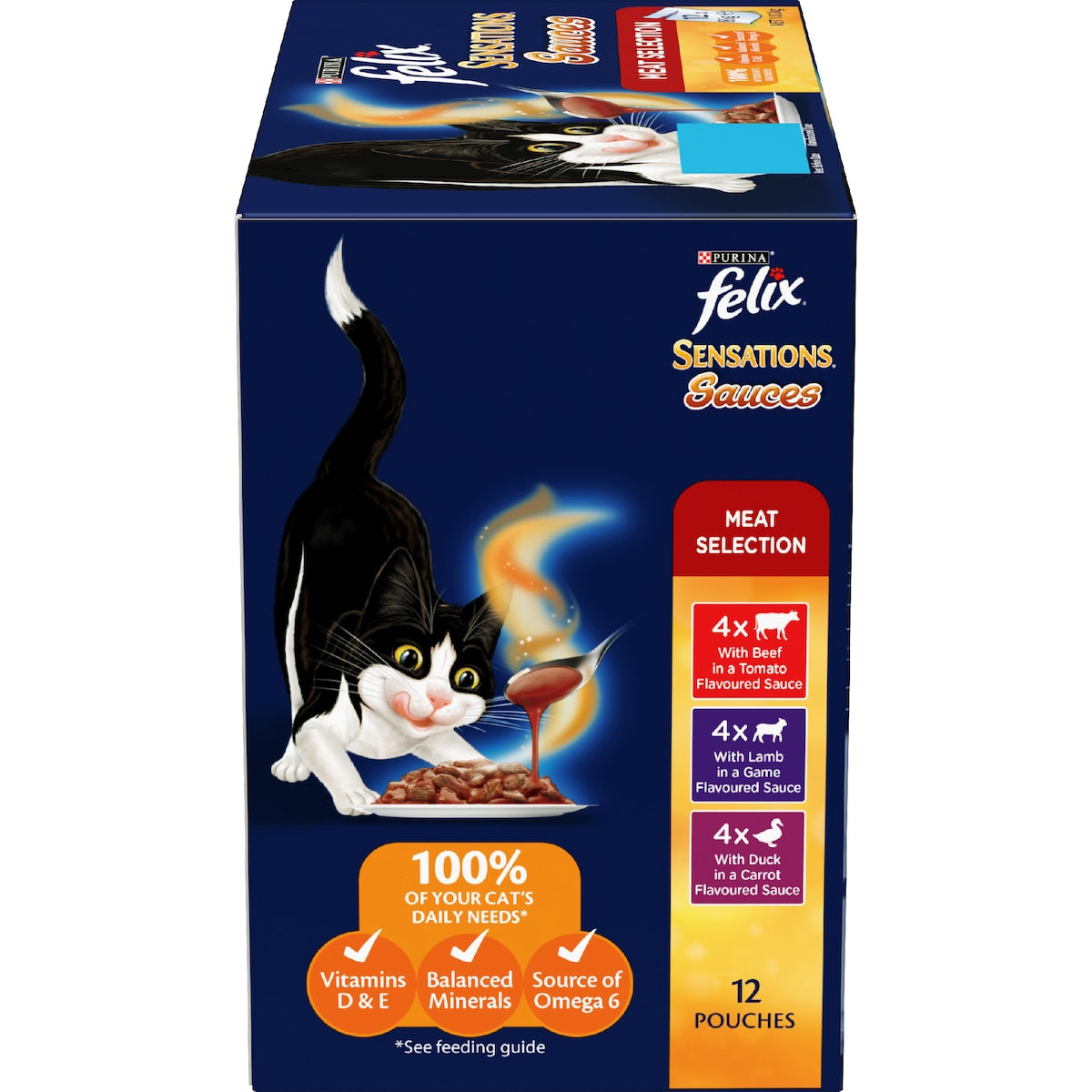Felix Sensations Sauces Meat Selection Wet Cat Food 85g X 12 Pack