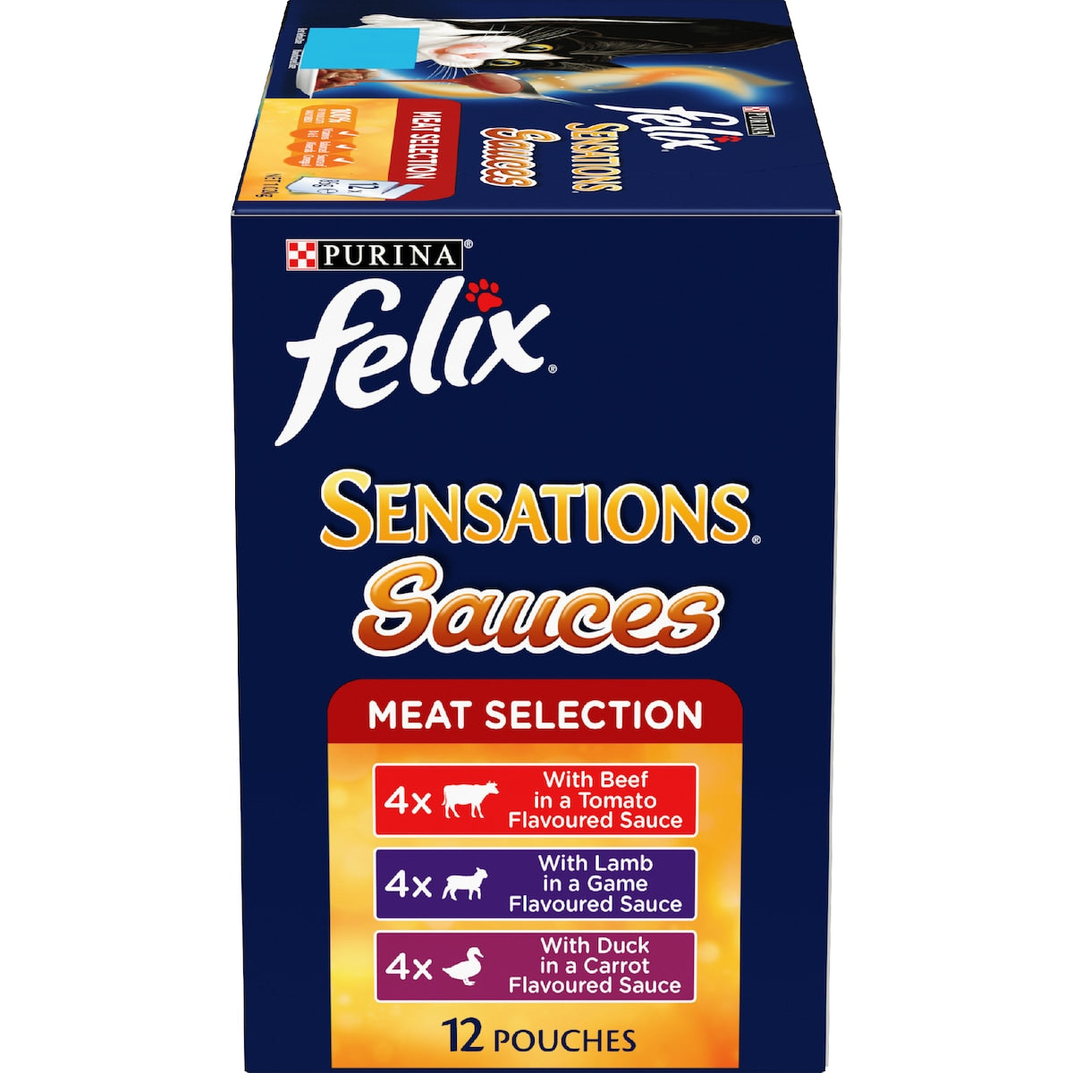 Felix Sensations Sauces Meat Selection Wet Cat Food 85g X 12 Pack