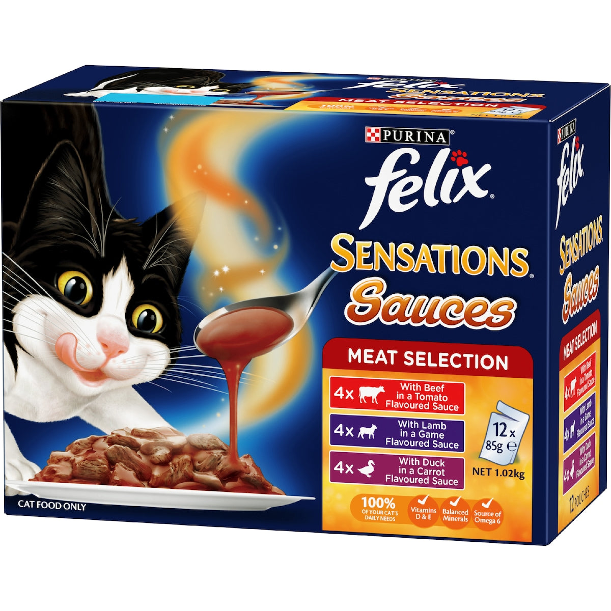 Felix Sensations Sauces Meat Selection Wet Cat Food 85g X 12 Pack