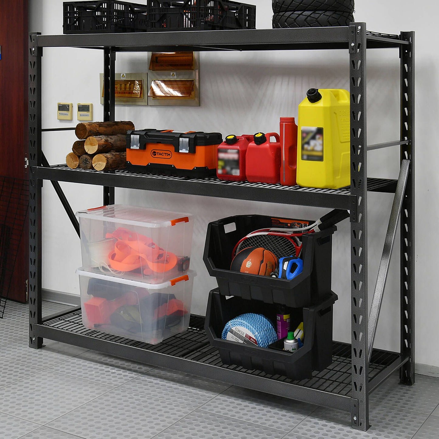 Tactix Heavy Duty Stackable Storage Bin - 40L