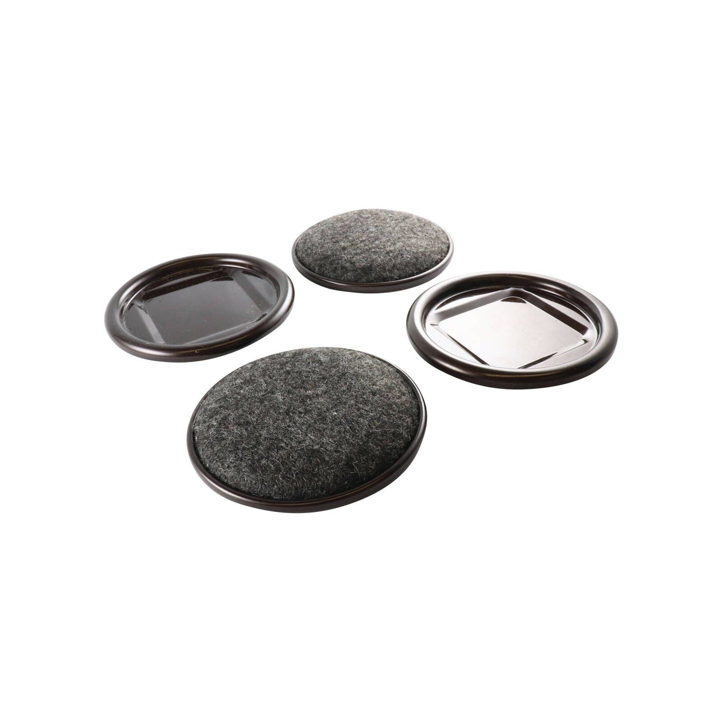 Surface Gard Brown Round Carpet Base Castor Cup - 60mm - 4 Pack