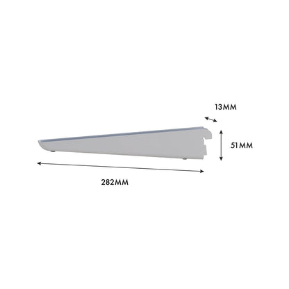 Flexi Storage 270mm White Double Slot Bracket Steel Durable Support