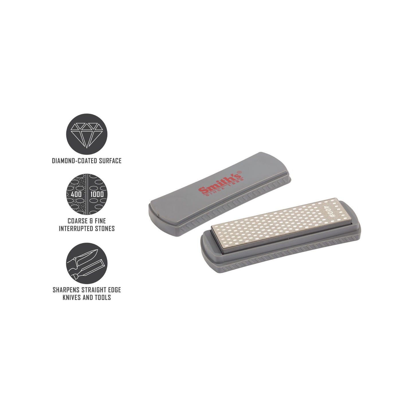 Smith's 6" Dual Grit Fine Diamond Stone - 400/1000