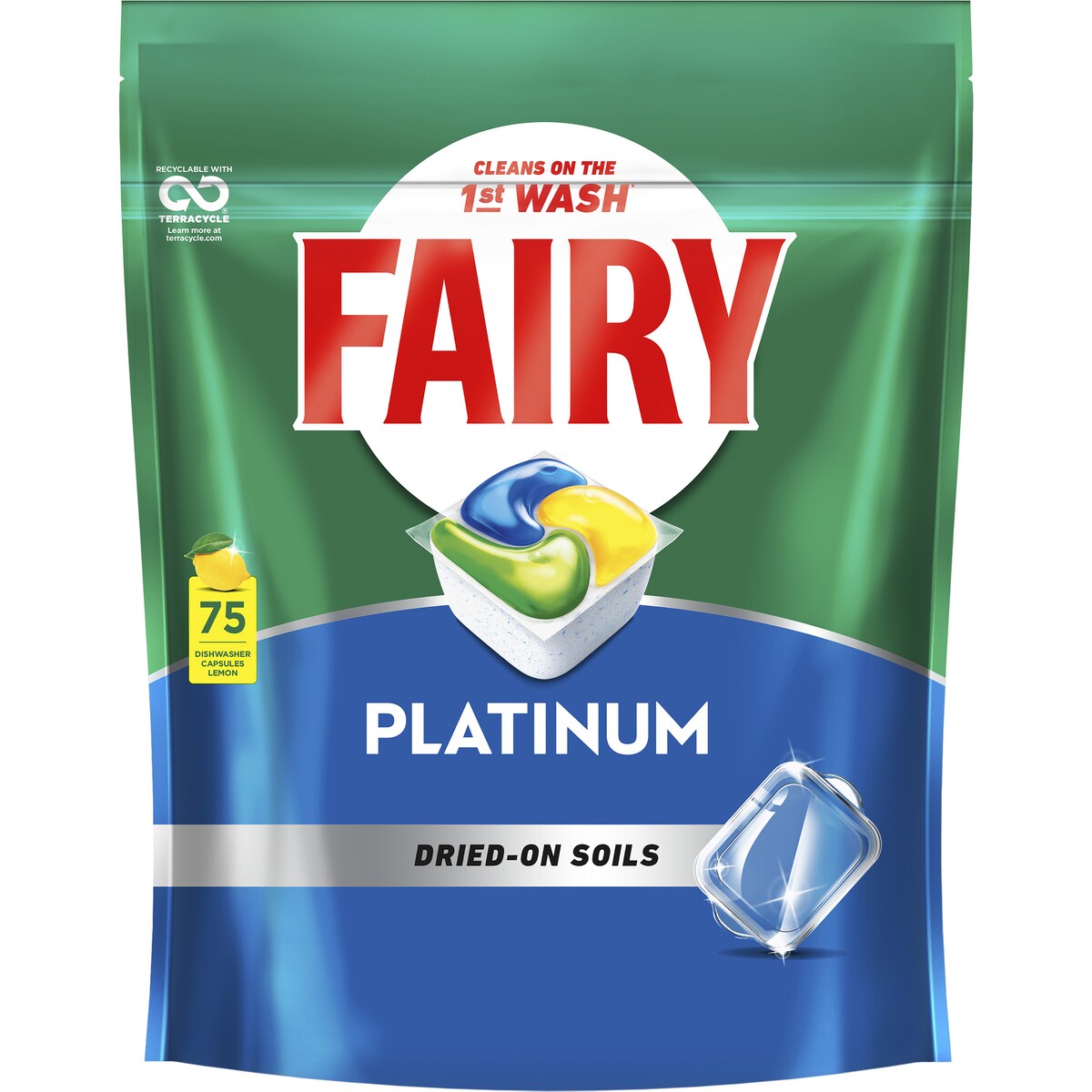 Fairy Platinum Lemon Dishwasher Tablets 75 Pack