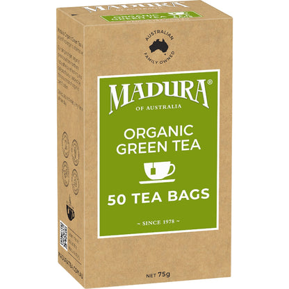 Madura Organic Green Tea Bags 50 Pack