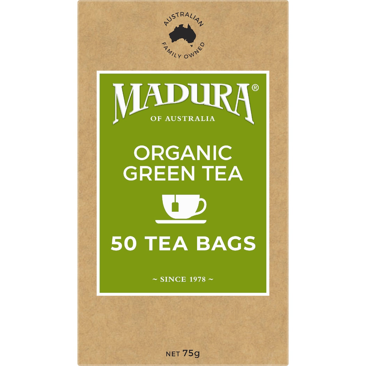Madura Organic Green Tea Bags 50 Pack
