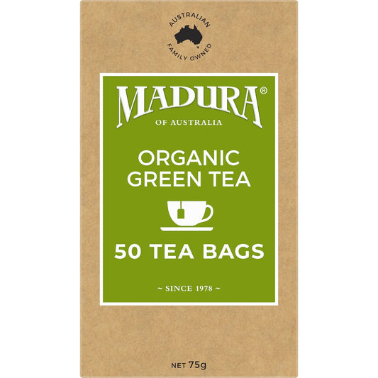 Madura Organic Green Tea Bags 50 Pack