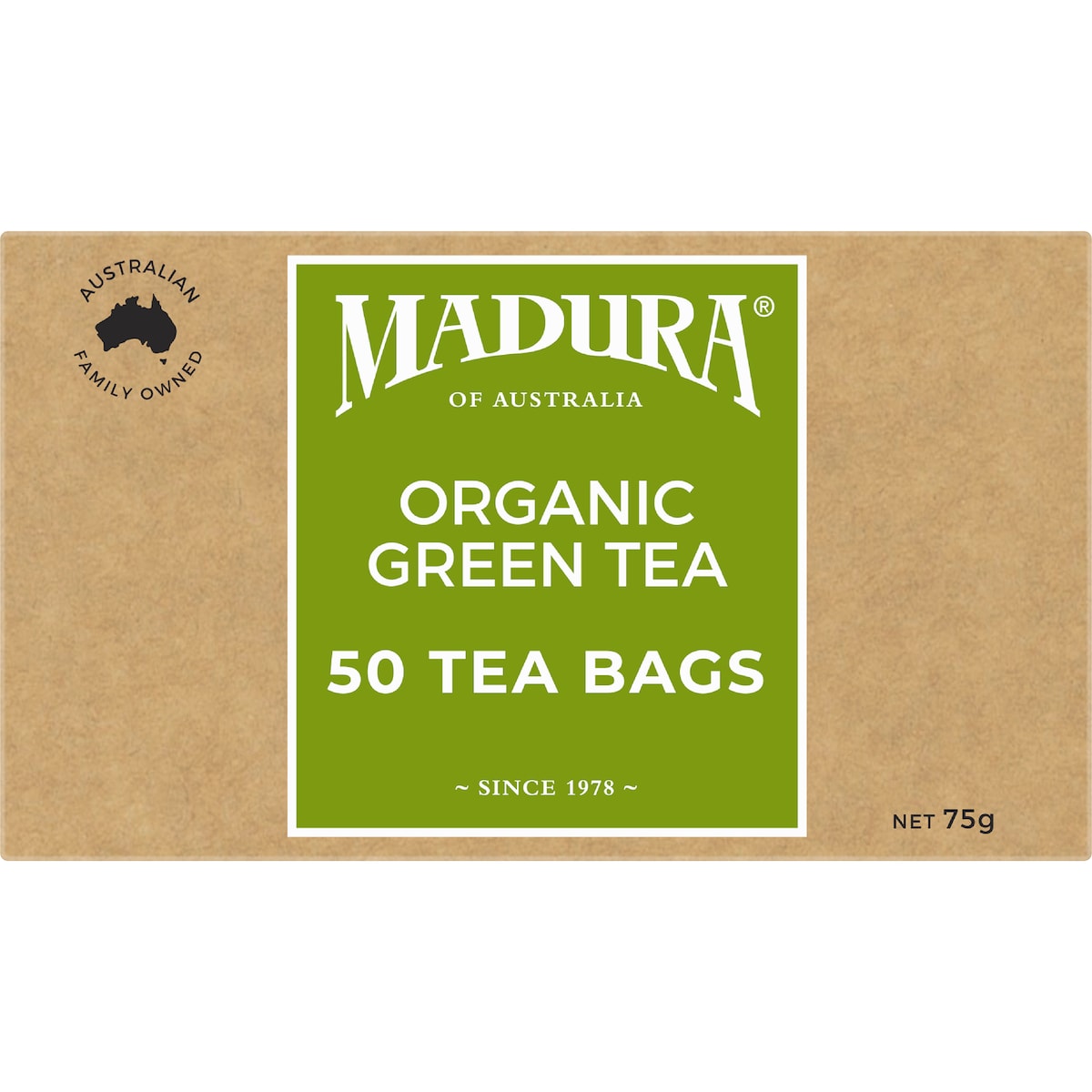 Madura Organic Green Tea Bags 50 Pack