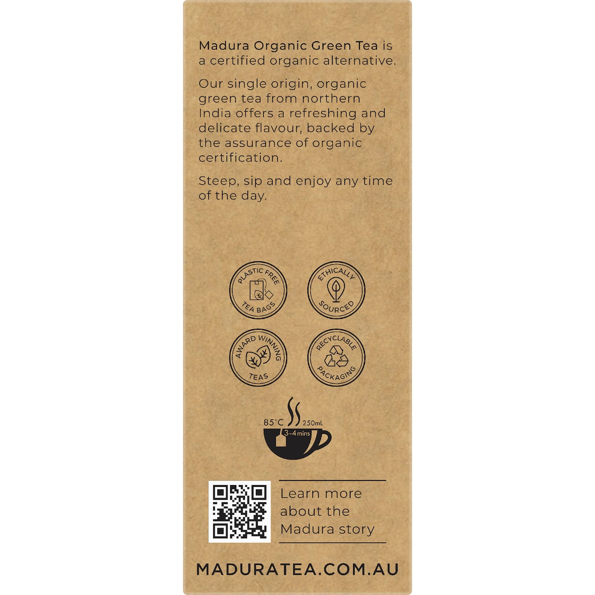 Madura Organic Green Tea Bags 50 Pack