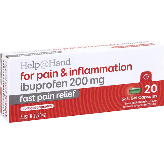 Help@hand Ibuprofen Soft Gel Capsules 200mg 20 Pack