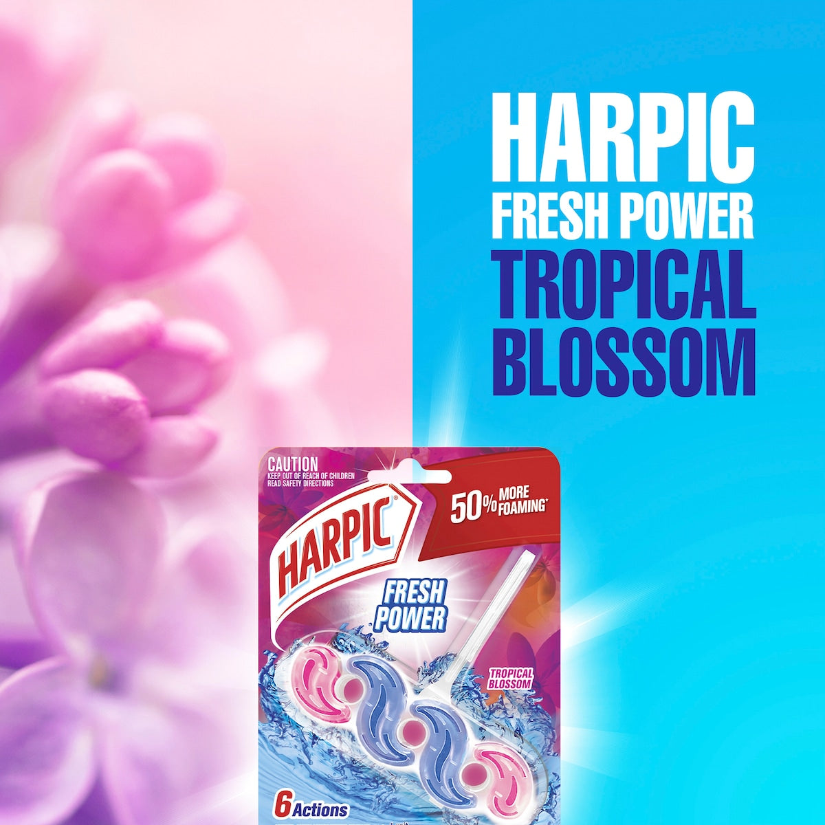 Harpic Fresh Power Tropical Blossom Toilet Cleaner Block Each