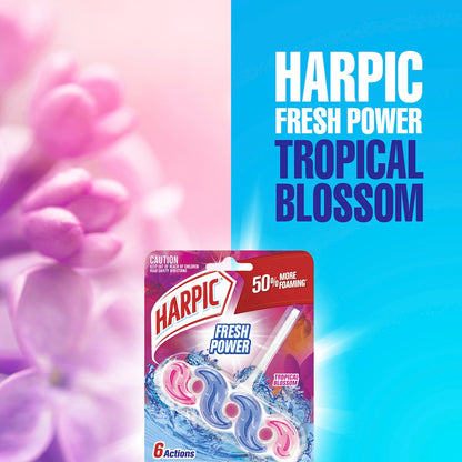 Harpic Fresh Power Tropical Blossom Toilet Cleaner Block Each