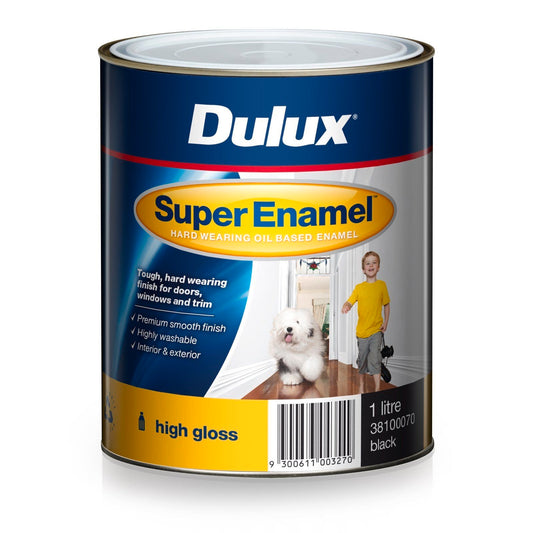 Dulux Super Enamel Paint - 1L - High Gloss Black