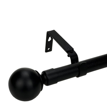 Pillar Black Curtain Rod Bracket - 16mm & 25mm - 1 Pair - 70-90mm