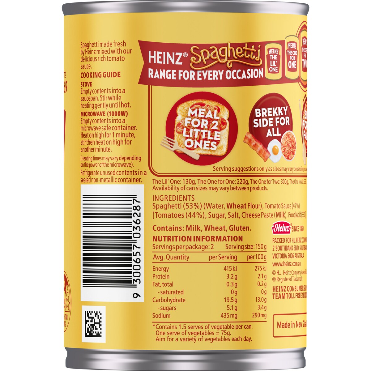 Heinz Spaghetti In Tomato Sauce Pasta Tinned Spaghetti 300g