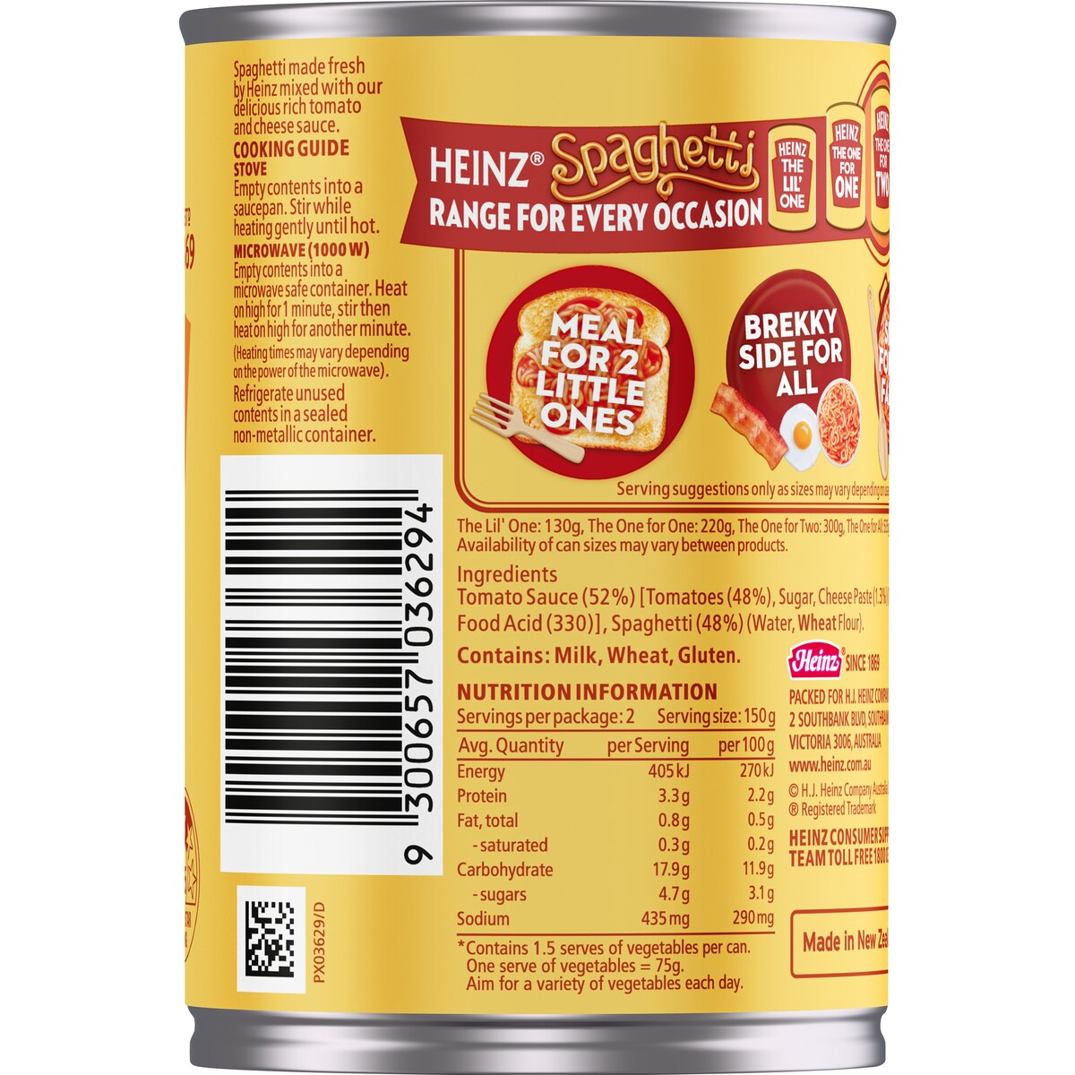 Heinz Spaghetti Extra Cheesy Pasta Canned Spaghetti 300g