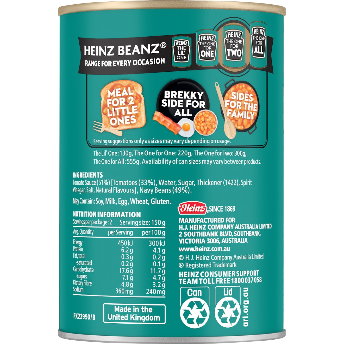 Heinz Beanz Canned Baked Beans In Tomato Sauce 300g