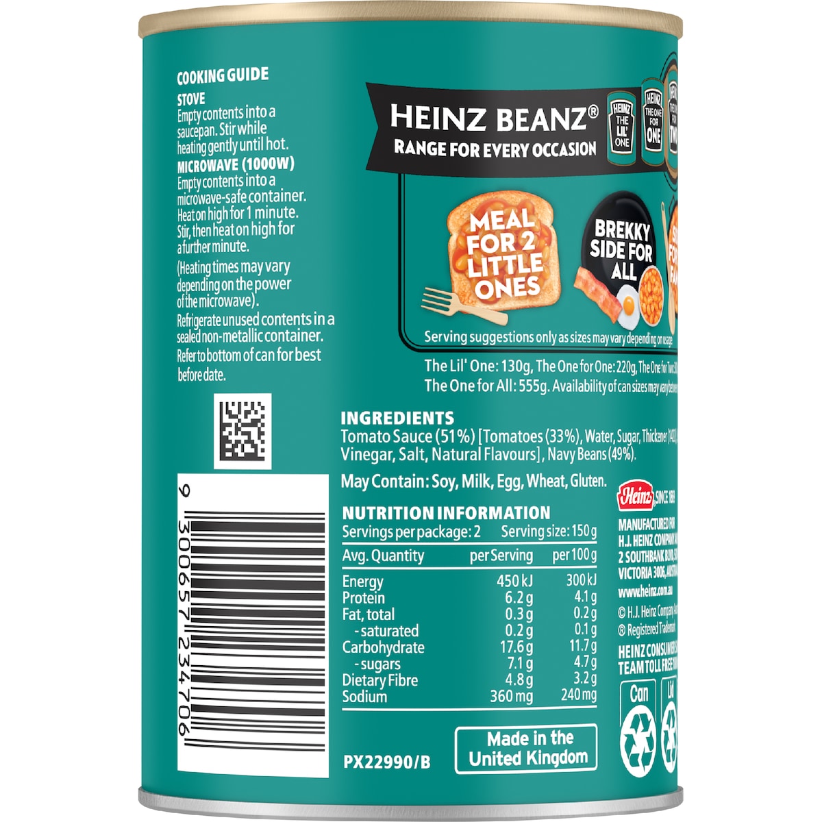Heinz Beanz Canned Baked Beans In Tomato Sauce 300g