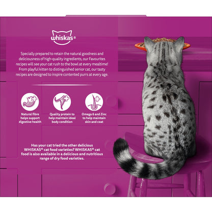 Whiskas Adult 1 + Years Wet Cat Food Beef Favourites In Jelly 85g X 12 Pack