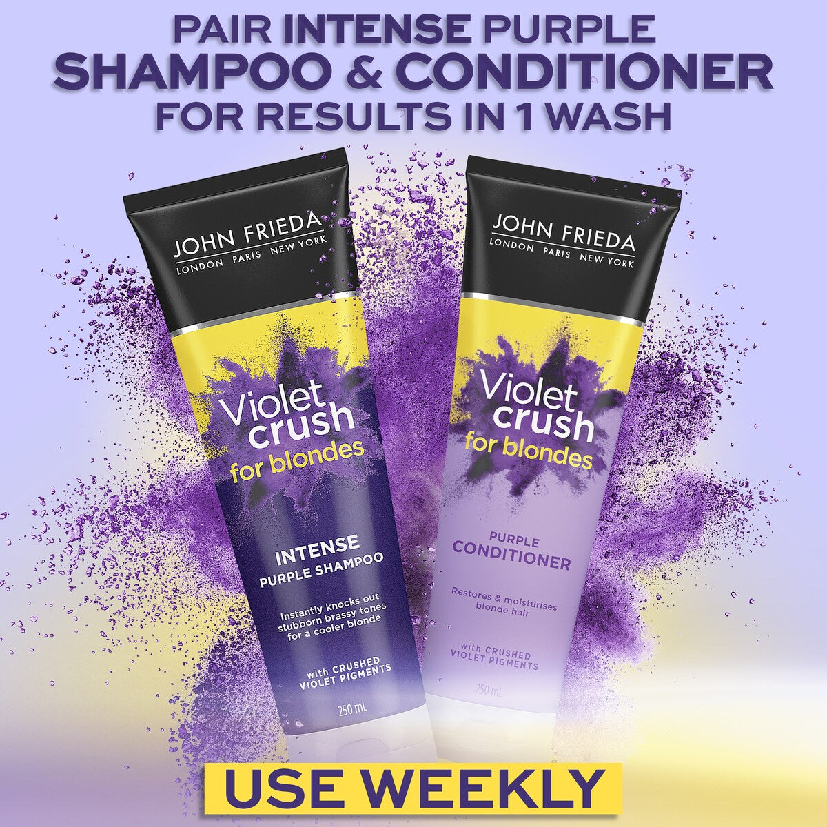 John Frieda Violet Crush Intense Purple Shampoo 250mL