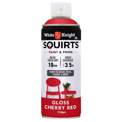 White Knight Squirts Cherry Red Gloss Spray Paint - 310g