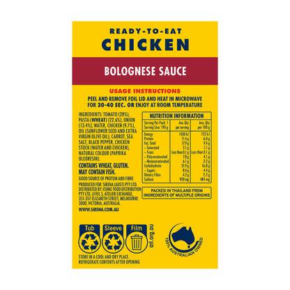 Sirena Ready To Eat Meal Chicken Bolognese - 190g