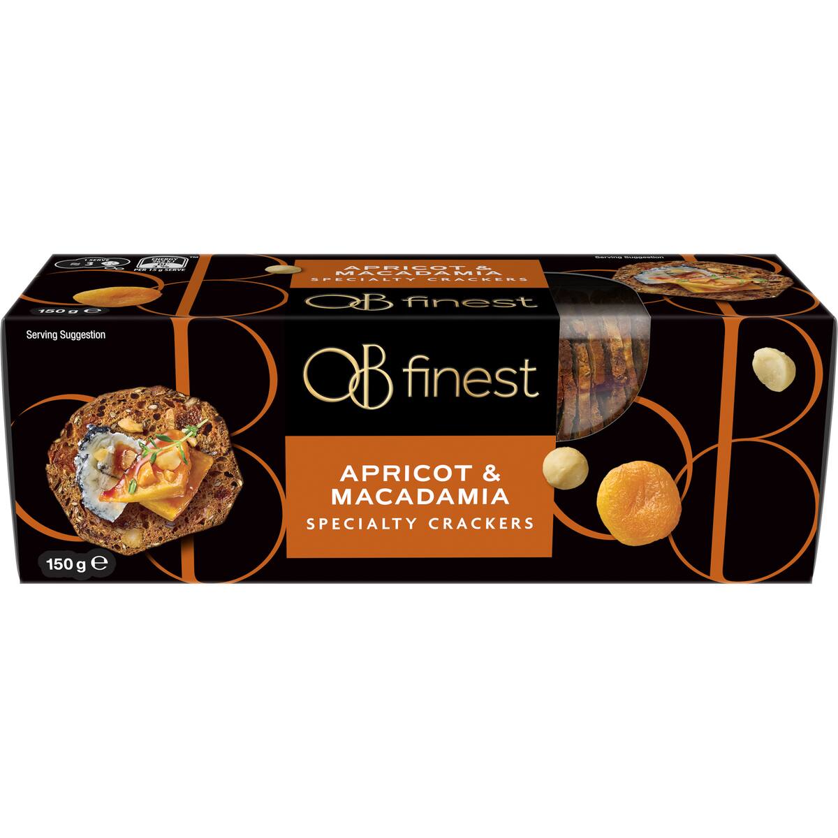 Ob Finest Speciality Crackers Apricot & Macadamia 150g