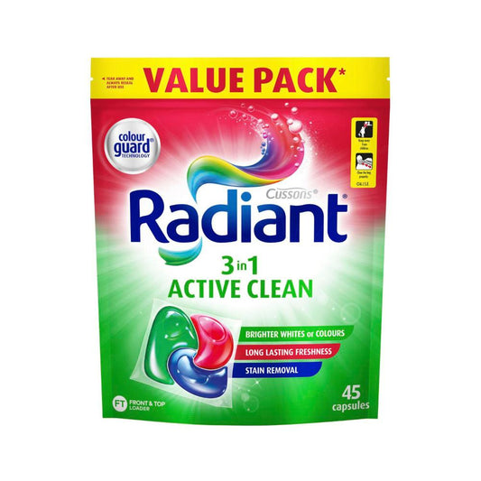 Radiant Laundry Capsules Active Clean - 45 pack