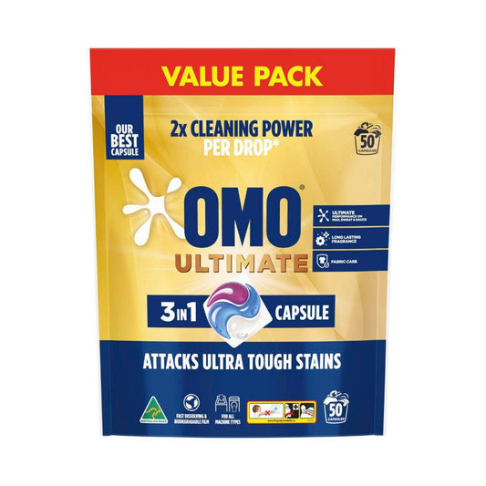 OMO Ultimate 3 in 1 Laundry Capsules 50 Washes - 50 pack