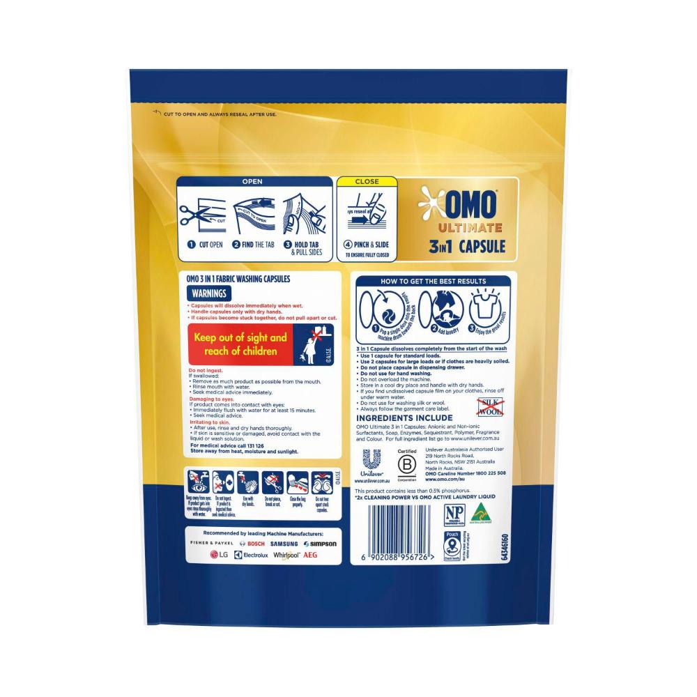 OMO Ultimate 3 in 1 Laundry Capsules 50 Washes - 50 pack