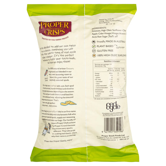Proper Crisps Cider Vinegar & Sea Salt - 140g