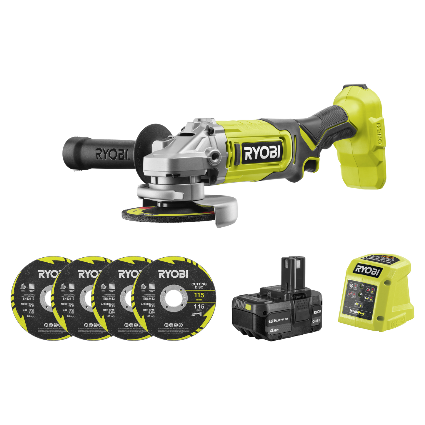 Ryobi Angle Grinder Kit - 18V ONE+ - 115mm - 4.0Ah