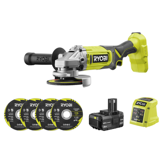 Ryobi Angle Grinder Kit 18V ONE+ 4.0Ah