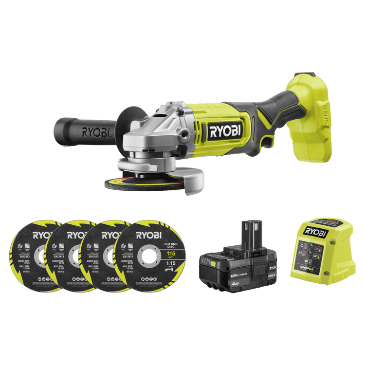 Ryobi Angle Grinder Kit 18V ONE+ 4.0Ah