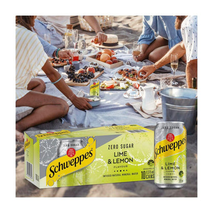 Schweppes Zero Sugar Lime & Lemon Infused Natural Mineral Sparkling Water 10x375ml
