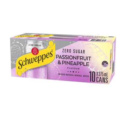 Schweppes Sparkling Water Passionfruit Pineapple 10x375ml